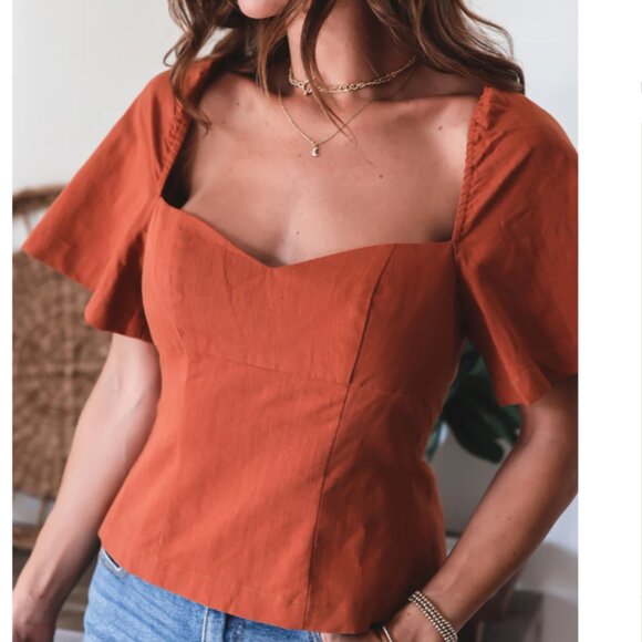 EUC Crescent Makayla Back Lace Up Top Sz XS - Picture 6 of 9